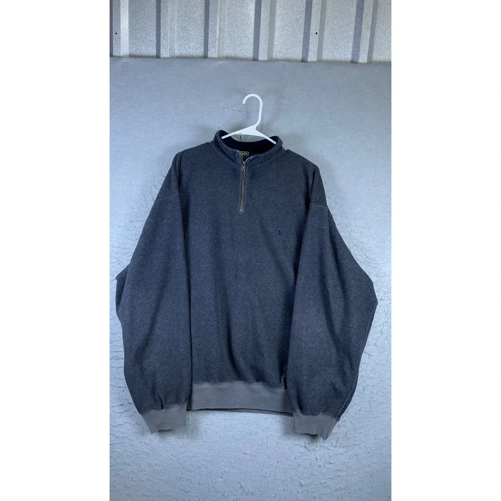 Polo Ralph Lauren Quarter Zip Fleece Mens XL Gray Excellent Mock Neck Pullover